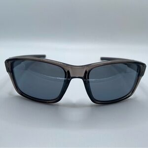 Translucent Gray Unisex Wrap-Around Sunglasses With Blue Lenses